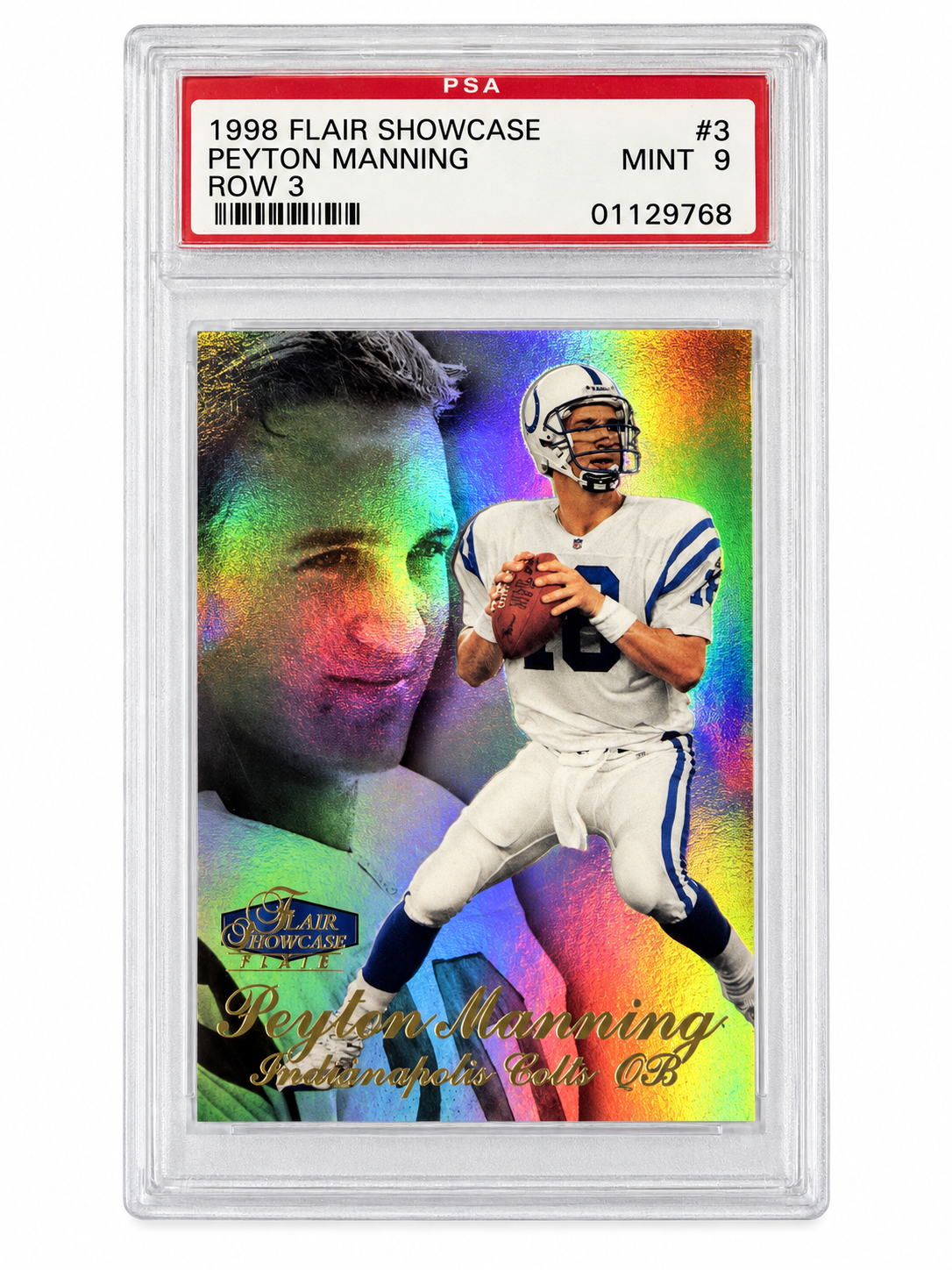 1998 FLAIR SHOWCASE #3 PEYTON MANNING ROW 3