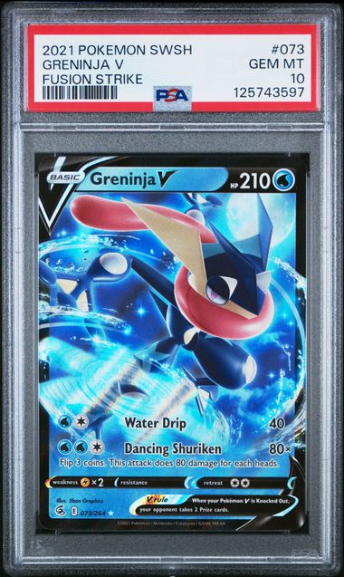 {Greninja V - {SWSH08: Fusion Strike - {PSA {10 - Cert 125743597