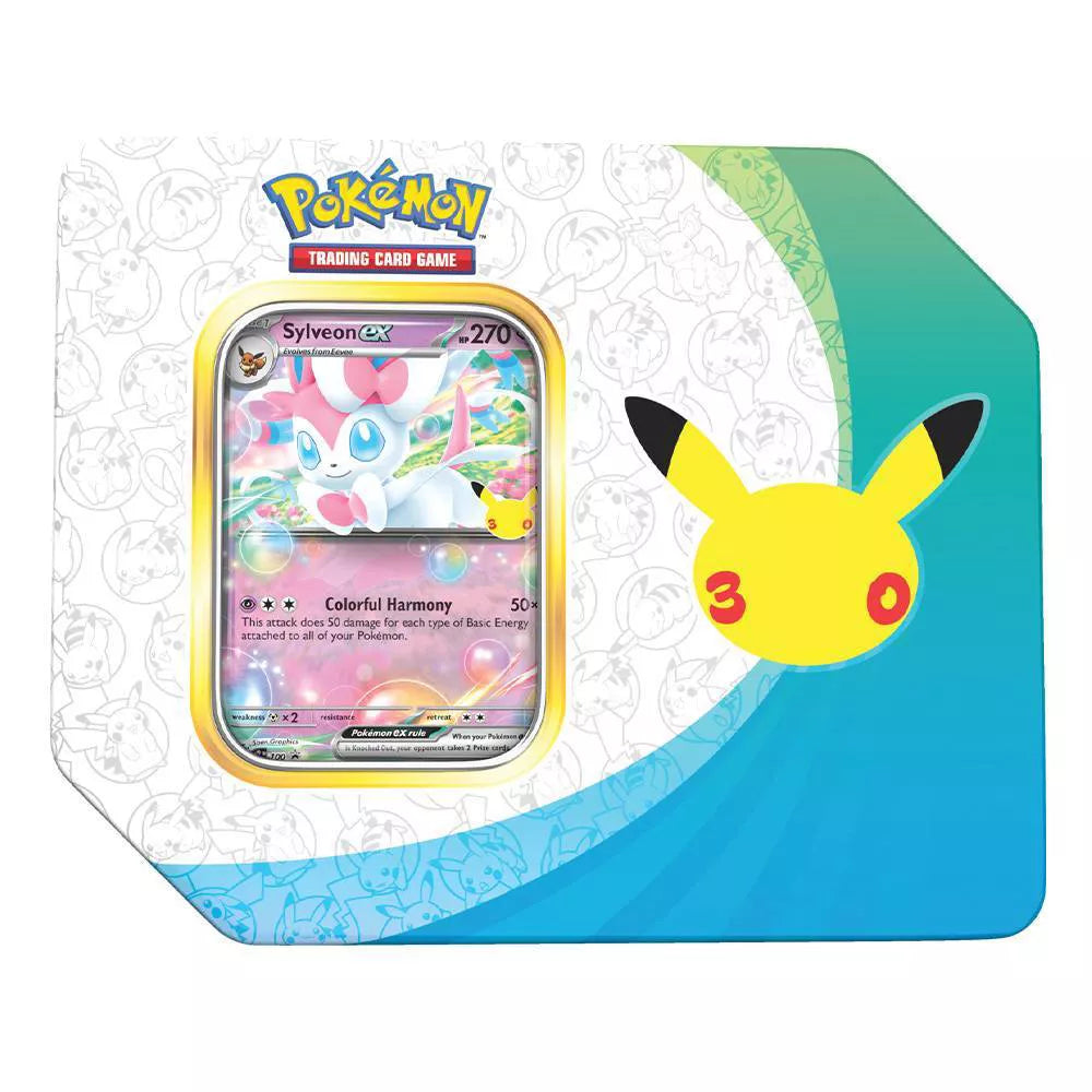 Pokemon Trading Card Game: 30th Celebration Tin (Sylveon or Greninja)