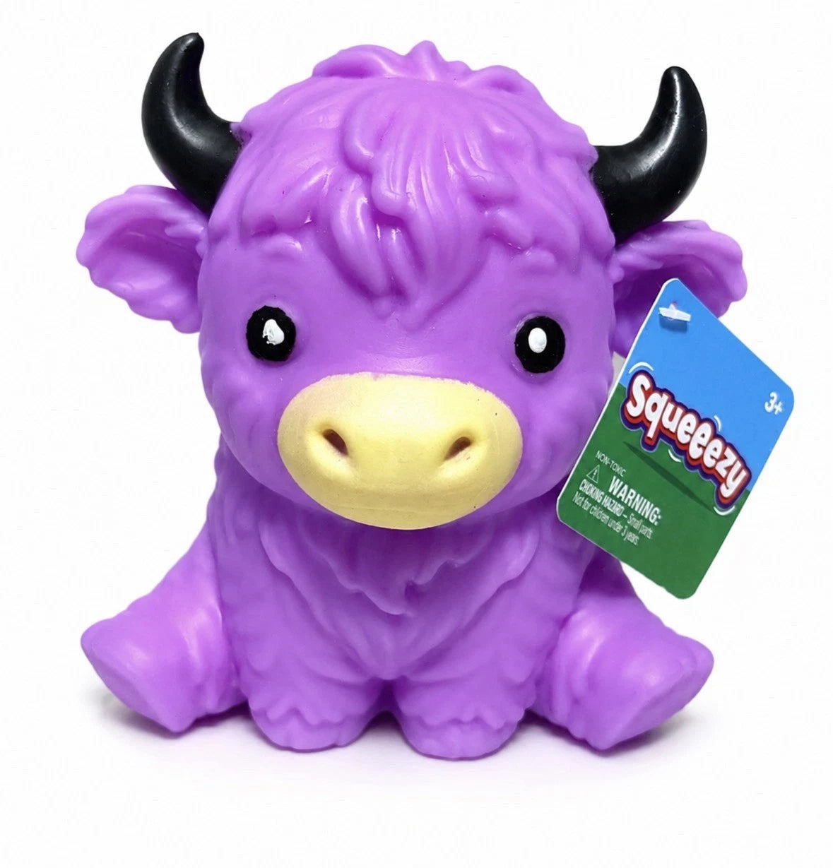 New Sunny Days Squeeezy Purple Highland Cow Squishy Toy 3+ Viral Fidget Squeeze