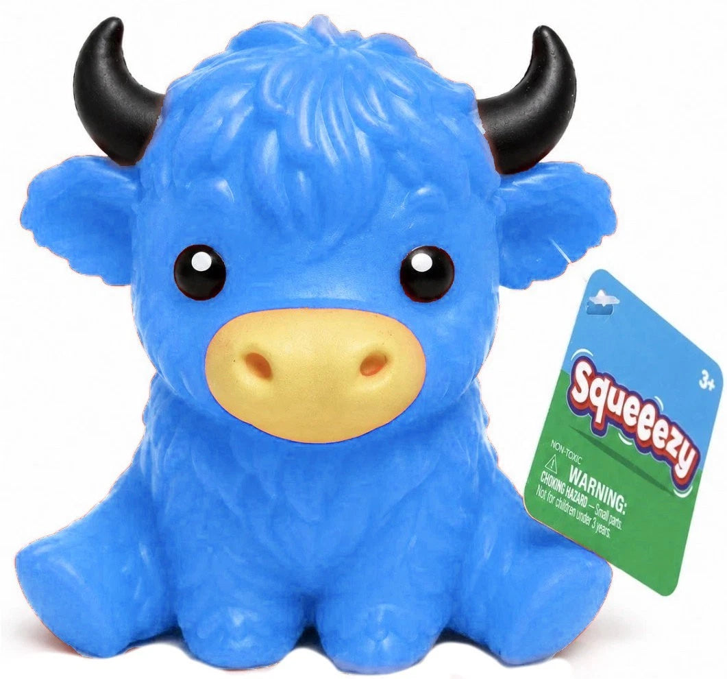 Squeeezy Highland Cow BLUE 4.5-Inch Squeeze Toy