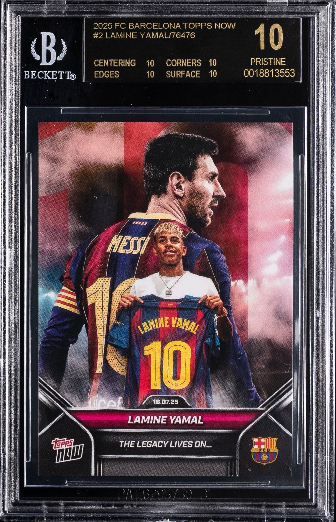 2025-26 Topps Now FC Barcelona Lamine Yamal 2025 #002 BGS 10 BLACK LABEL [2025]