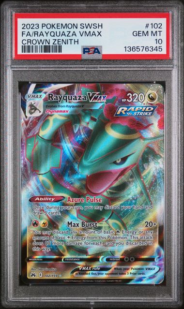 {Rayquaza VMAX (102) - {SWSH: Crown Zenith - {PSA {10 - Cert 136576345