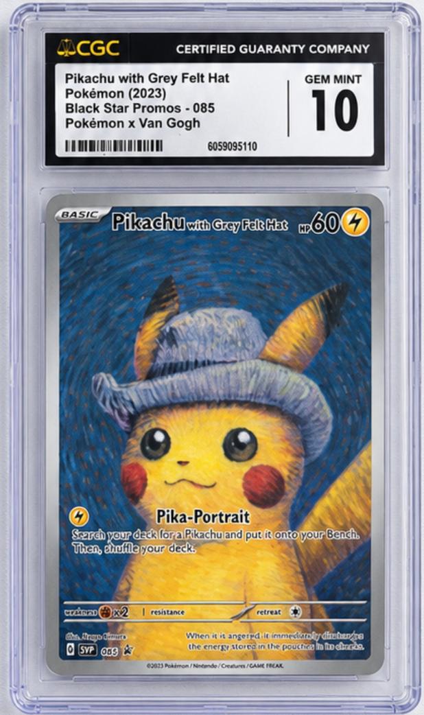 Pikachu with Grey Felt Hat Van Gogh (085)  - {CGC {10 - Cert 6098095110